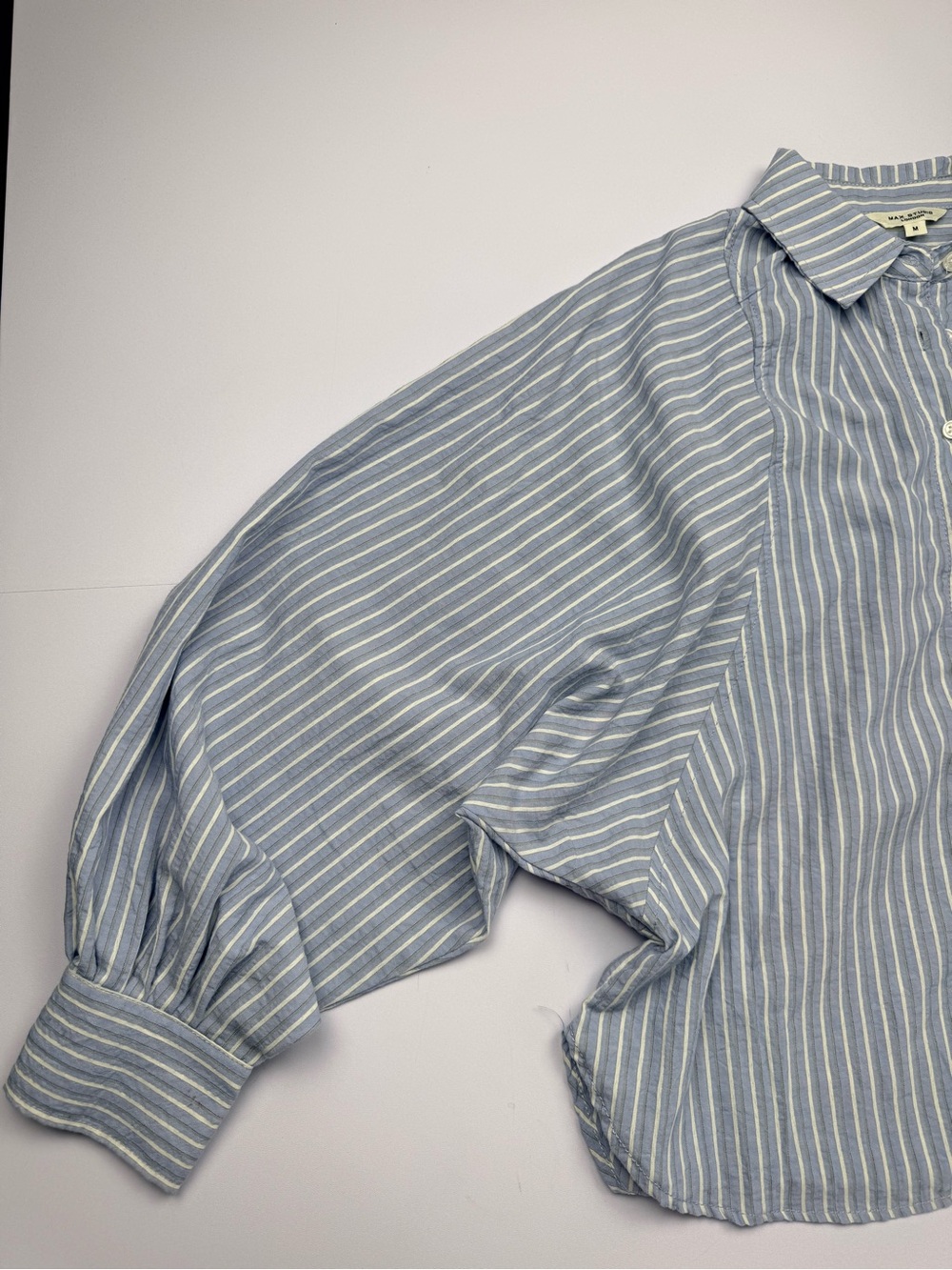 Max Studio London Stripe Dolman Sleeve Button Down Blouse M Coastal Chic - Picture 6 of 10